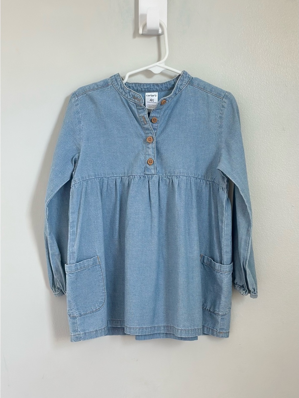 carter's denim button-front shirt - light blue